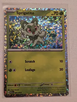 Sprigatito Holo 001/015 McDonald's Pokemon Trading Card TCG 2023 - Image 1