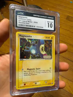 CGC 10 GEM MINT Magnemite EX Legend Maker Pokemon 59/92 2006 Card - Image 1