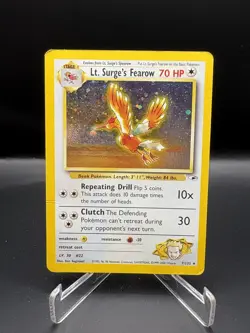 LT. SURGE'S FEAROW 7/132 HOLO RARE GYM HEROES POKEMON UNLIMITED HOLO MP - Image 1