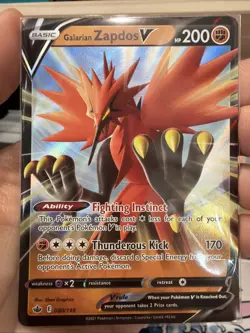 Pokemon TCG Galarian Zapdos V 80/198 Full Art Holo Rare - Chilling Reign - Image 1