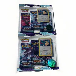 Pokemon TCG Chilling Reign 3 Pack Blister Snorlax Promo Sealed Lot Of 2 Bundle - Image 1