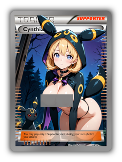 Cynthia & Umbreon Trading Card - Sexy Adult Anime Waifu Custom Trainer Halloween - Image 1