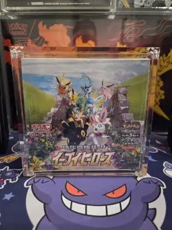 Pokemon TCG Japanese Sword & Shield Eevee Heroes Booster Box Sealed w/Acrylic - Image 1