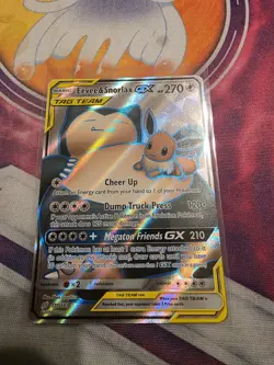 Pokemon Eevee & Snorlax GX Full Art Holo Sm-Team Up 171/181 - Image 1