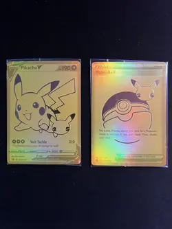 SEALED Pokemon Celebrations Pikachu V & PokeBall Gold Promos SWSH 145 & SWSH 146 - Image 1