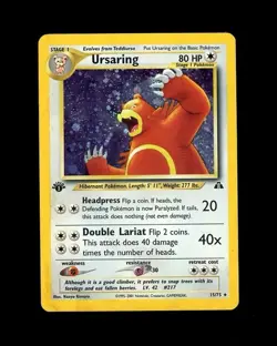 2001 Pokemon NEO DISCOVERY 1st Edition URSARING HOLO 15/75 RARE! HP DMG POOR! - Image 1