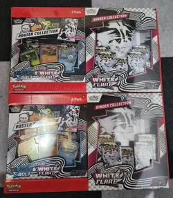 Pokemon TCG Sam’s Club White Flare Binder + Poster Collection - Lot of 2 Bundles - Image 1