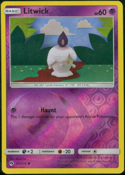 Pokemon - Litwick - 101/214 - Lost Thunder - Reverse Holo - NM/M - Image 1