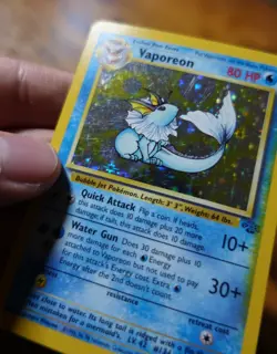 Vaporeon 12/64 Additional Yellow Ink Error Misprint Jungle Holo Pokemon Card LP^ - Image 4