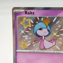 Ralts 153/91 Paldean Fates Baby Shiny Holo Rare Gold Star Pokemon - NM Near Mint - Image 2