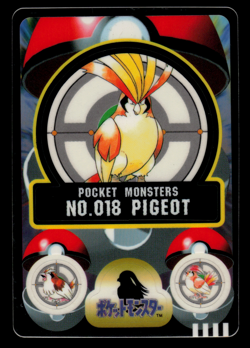 LP - Pokemon Japanese Pidgeot No. 018 Bandai Sealdass Sticker - Image 1