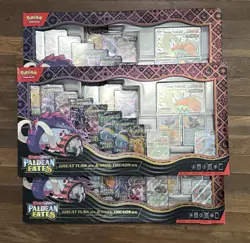 Pokemon TCG Paldean Fates Great Tusk Iron Treads Ex Premium Collection Lot Of 3 - Image 1