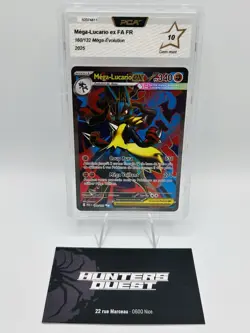 PCA 10 Carte Pokemon Mega Lucario EX FA 160/132 Full Art ME01 FR - Image 1