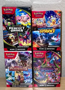 Pokemon Booster Bundle Lot Paldea Evolved , Phantasmal, Surging, Perfect Order - Image 1