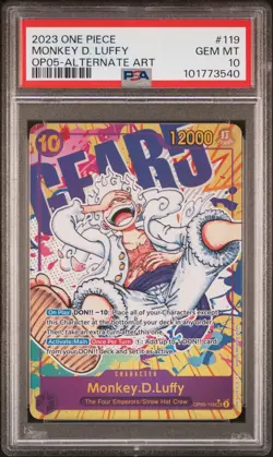 2023 ONE PIECE OP05-AWAKENING OF THE NEW ERA #119 MONKEY D. LUFFY PSA 10 - Image 1