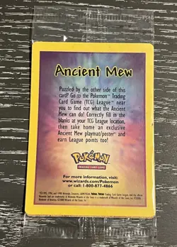 SEALED Ancient Mew Pokemon New Movie Promo Double Holo Foil Rare 1999-2000 Card - Image 3