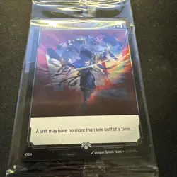 SEALED Riot Exclusive Riftbound Fist Bump Buff Double Sided Promo Card - Image 2