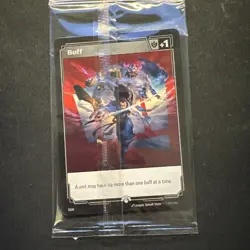 SEALED Riot Exclusive Riftbound Fist Bump Buff Double Sided Promo Card - Image 3