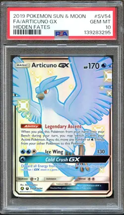 Articuno GX SV54/SV94 Hidden Fates Full Art Rare PSA 10 Gem Mint Pokemon Card - Image 1