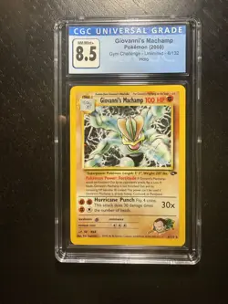 2000 Pokemon Giovanni's Machamp #6 Gym Challenge Holo CGC 8.5 - Image 1