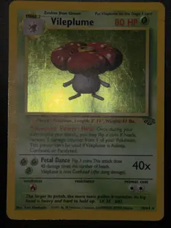 Vileplume 15/64 WOTC Jungle Rare Unlimited Holofoil Pokemon Card HP - Image 2