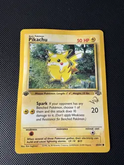 Pikachu WotC Gold W Stamp Promo 60/64 – Vintage Pokemon - 1st Edition HP/DMG - Image 1