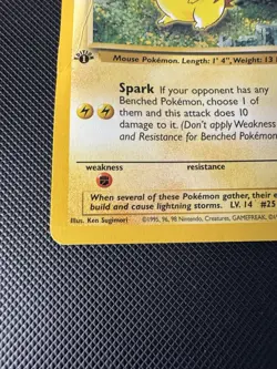 Pikachu WotC Gold W Stamp Promo 60/64 – Vintage Pokemon - 1st Edition HP/DMG - Image 3