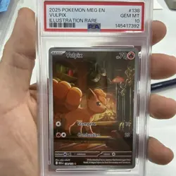 2025 Pokemon Meg En Vulpix #138 Illustration Rare PSA 10 GEM MT - Image 1