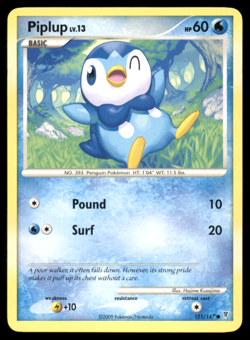 Piplup 121/147 Supreme Victors 2009 Regular Non Holo Pokemon Card Near Mint NM - Image 1