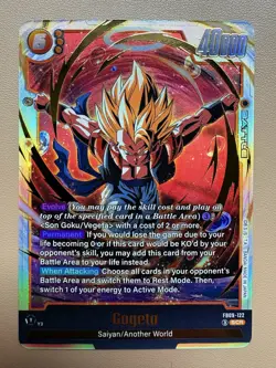 Gogeta FB09-122 Secret R Dual Evolution Dragon Ball Card Fusion World English - Image 1