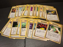 36 Japanese Pokemon Trainer Card Lot Vintage 1996 Old Back Base Fossil Gym Rocke - Image 1
