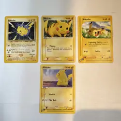 Pokemon Pikachu Basic 70/111 74/112 124/165 72/100 Lot of 4 English LP - Image 1