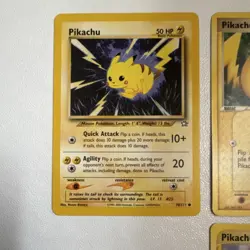 Pokemon Pikachu Basic 70/111 74/112 124/165 72/100 Lot of 4 English LP - Image 2