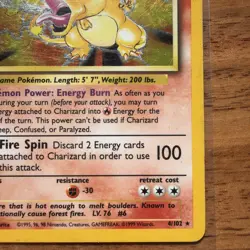 Charizard Holo Rare 1999 4/ 102 Base Set Unlimited Pokemon TCG LP/MP - Image 4