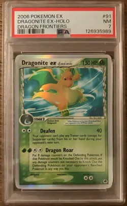 Pokemon 2006 EX Dragon Frontiers #91 Dragonite Ex Holo PSA 7 NM - Image 1
