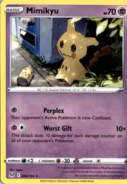 Mimikyu 080/196 SWSH11: Lost Origin Pokemon Card TCG - Image 1