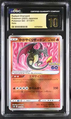 CGC 10 Radiant Charizard 011/071 Holo Pokemon Go Pokemon Japanese Pristine PSA - Image 1