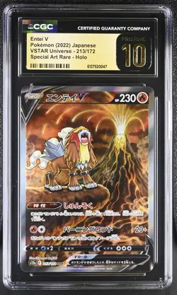 CGC 10 Entei V 213/172 Special Art Rare Holo Pokemon Japanese Pristine PSA - Image 1