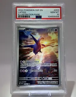PSA 10 2024 Pokemon Surging Sparks Latios Illustration Rare 203/190 GEM MINT - Image 1