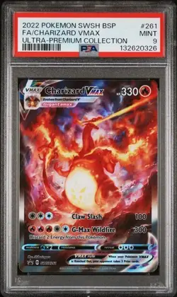 2022 POKEMON SWSH BLACK STAR PROMO #261 FULL ART/CHARIZARD VMAX PSA 9 - Image 1