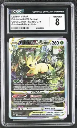 Pokemon Crown Zenith Leafeon Forlipurba Vstar GG35/GG70 PSA CGC 8 Selten Deutsch - Image 1