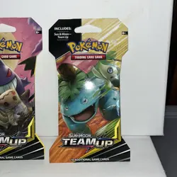 4x POKEMON Sun & Moon TEAM UP Sleeved Booster Packs FACTORY SEALED - Image 2