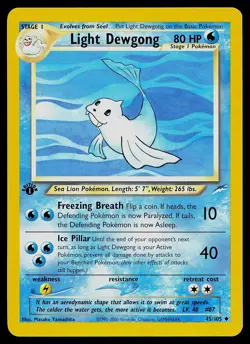 Pokemon Card - Light Dewgong Neo Destiny 45/105 Uncommon 1st Edition - Image 1