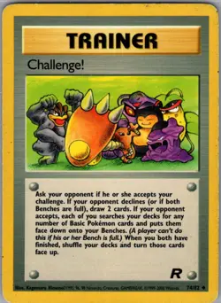 Challenge! - Team Rocket - TR 74/82 - VINTAGE single MP to HP Pokemon Card - Image 1