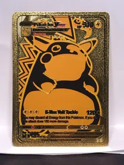 Pikachu VMAX Metal Gold Foil Pokemon Card Fan Art Display Card HP310 - Image 1