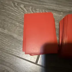 50 Card Deck Protectors Duelist Card Sleeves Red Color - Image 1