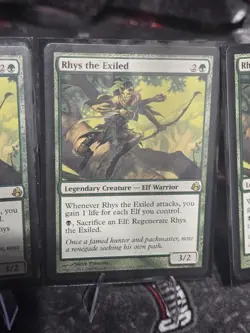 x 3 MTG Rhys the Exiled - Morningtide Moderately Played English - Image 3