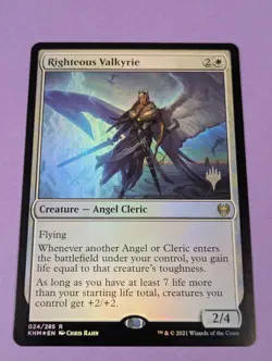 MTG Magic: Kaldheim Promos: Righteous Valkyrie Foil #024/285 Rare - LP - Image 1