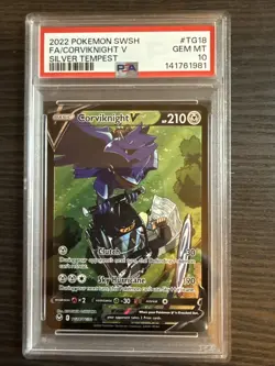 Corviknight V TG18/TG30 Full Art 2022 Pokemon Silver Tempest PSA 10 Gem Mint - Image 1