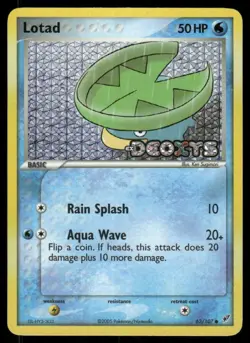 Pokemon Cards Lotad 63/107 Reverse Holo STAMPED Deoxys Common LP - Image 1